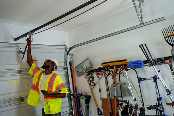 Professional Garage Door Spring Repair technician working in New Hope, AL